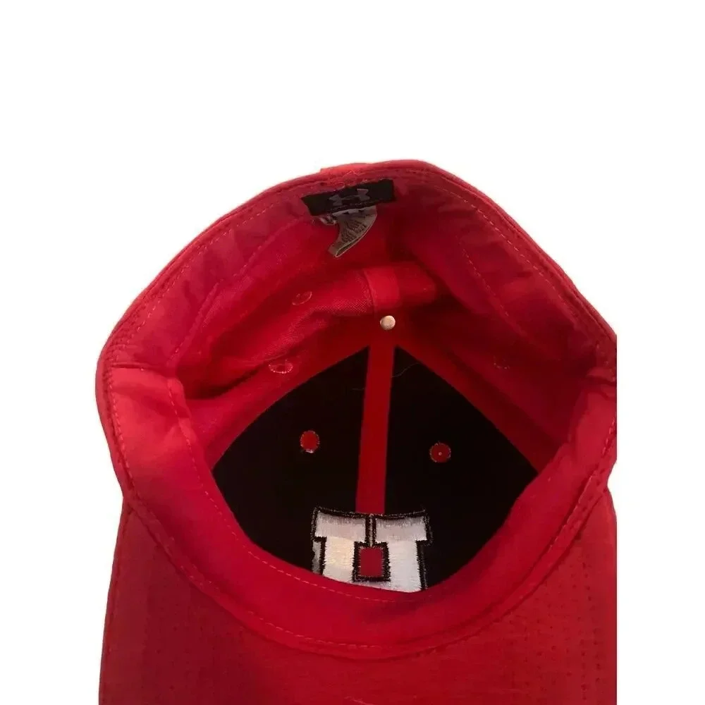 Under Armour Red Logo Fitted Curved Brim Baseball Cap